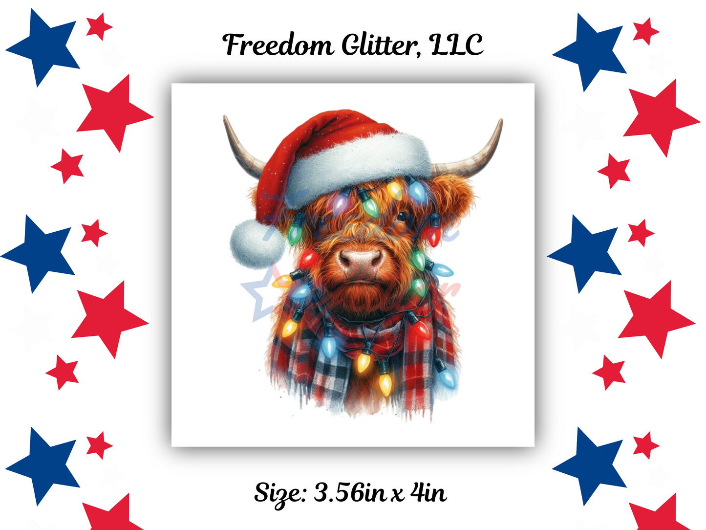 Highland Cow Christmas 4 Decal (UVDTF)