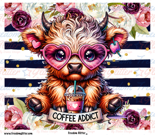 Highland Cow & Coffee (Printed Vinyl)
