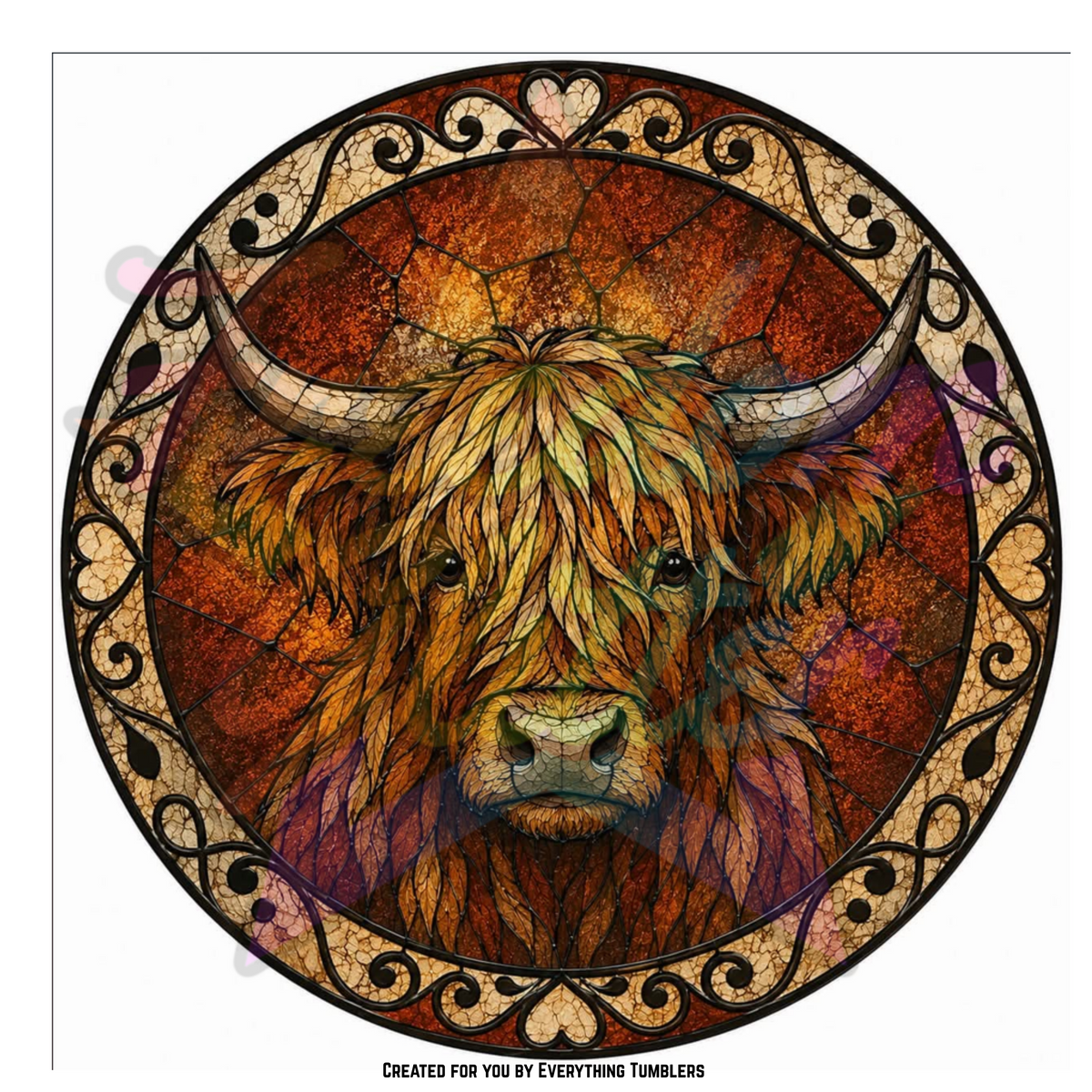 Highland Stained Glass Circle (Printed Vinyl)