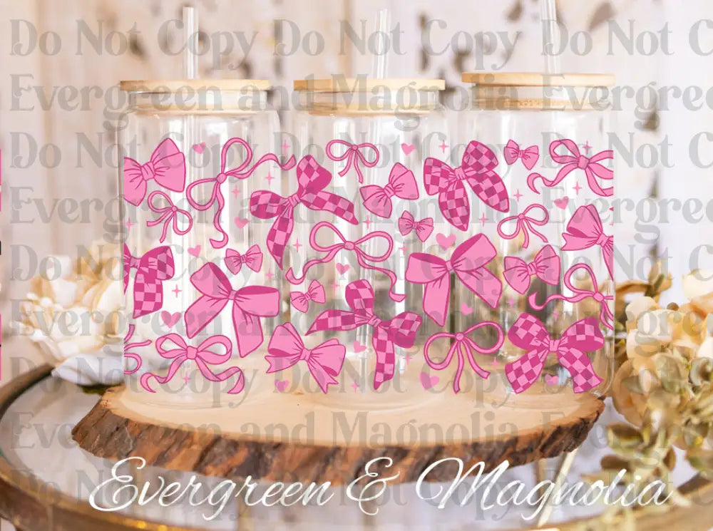 Hot pink Bows checkered