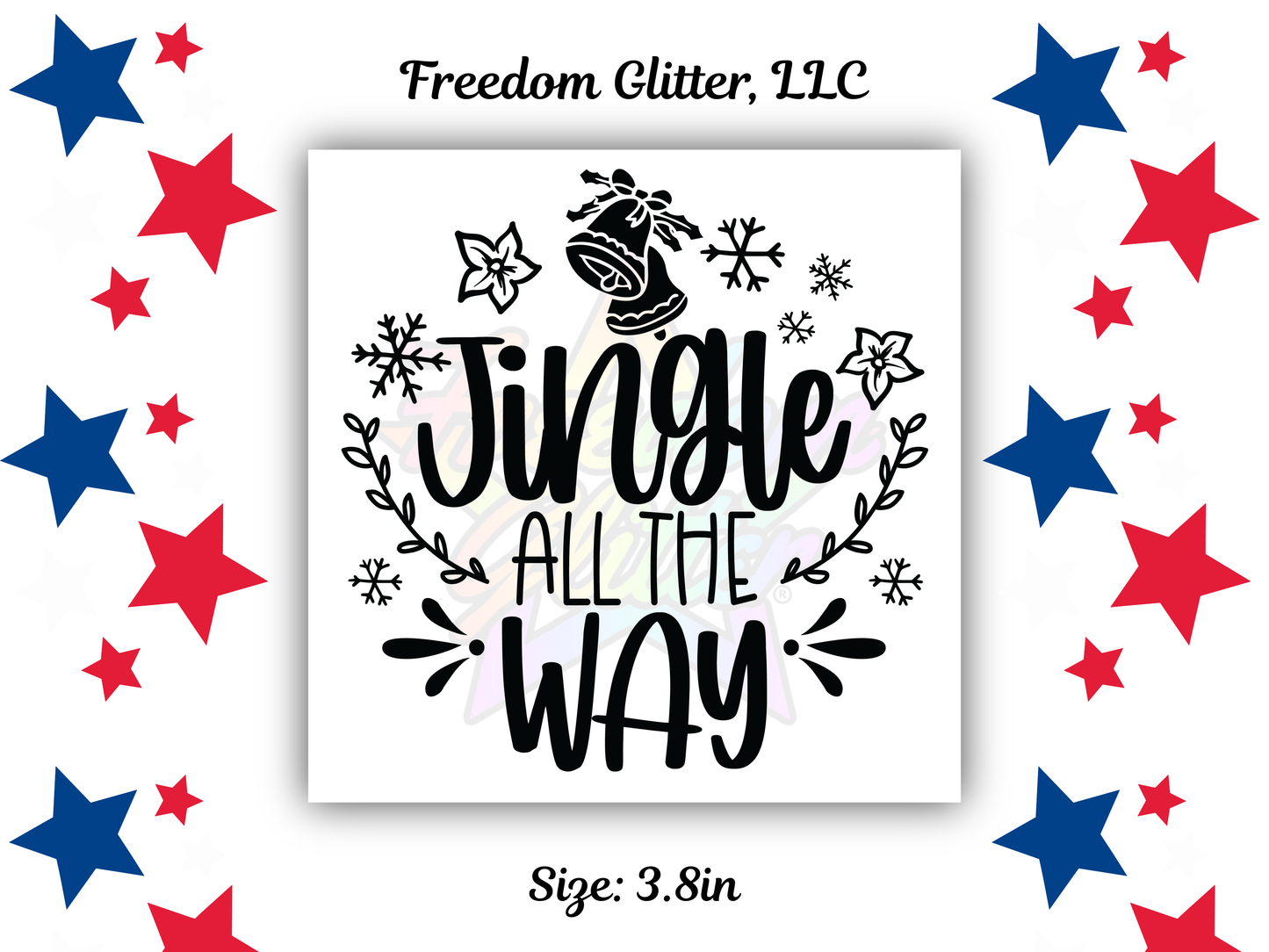 Jingle All The Way UVDTF Transfer – 3.8" Ornament Design