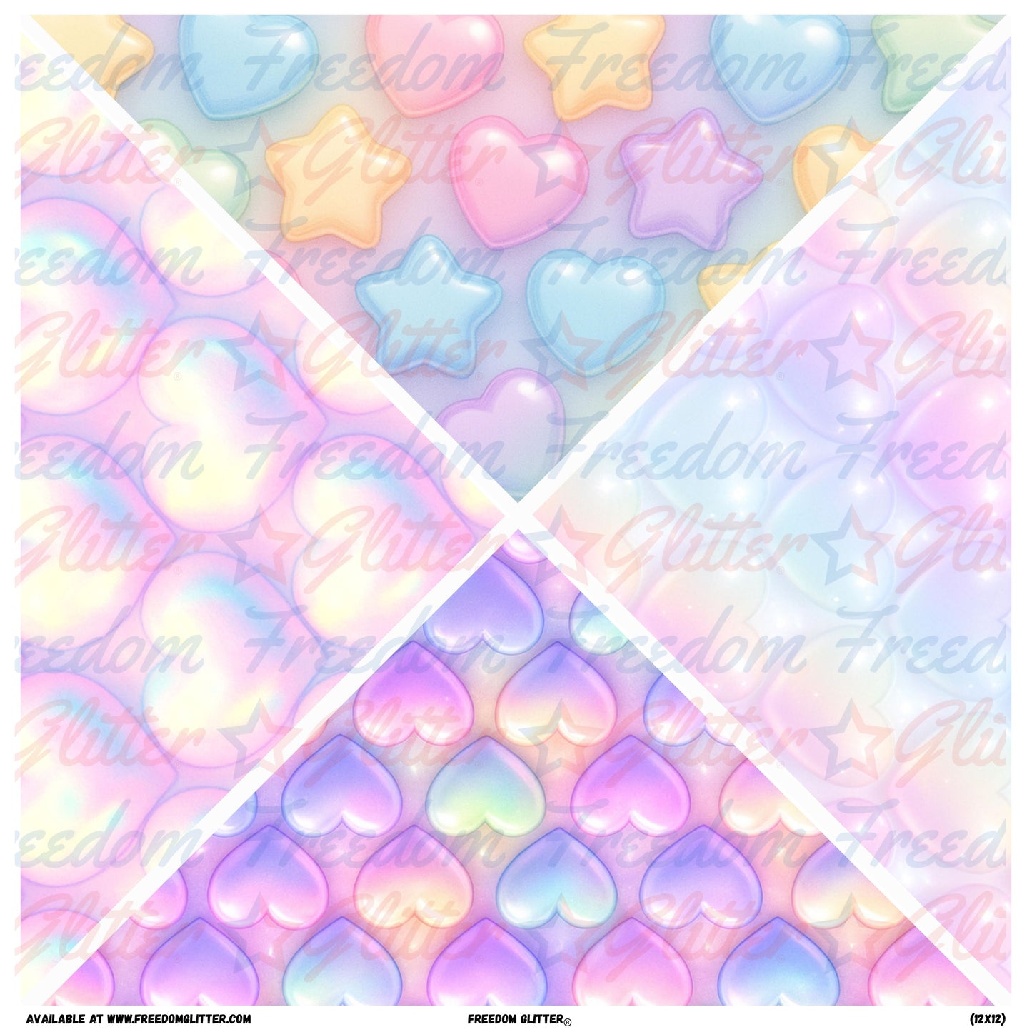 Kawaii Hearts Mixed Triangles (Printed Vinyl)