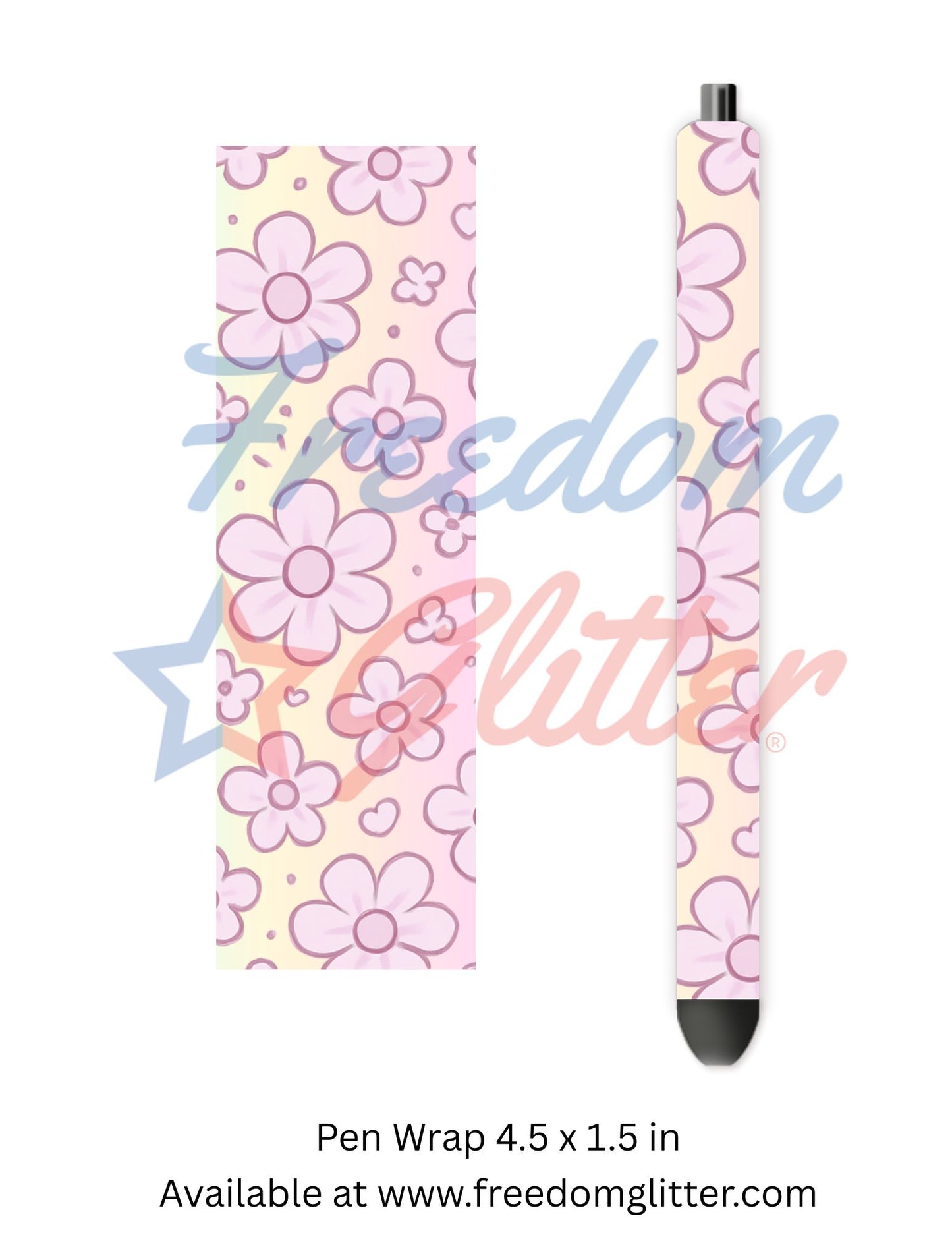 Kawaii Pastel Rainbow Doodle Flowers (Printed Vinyl)