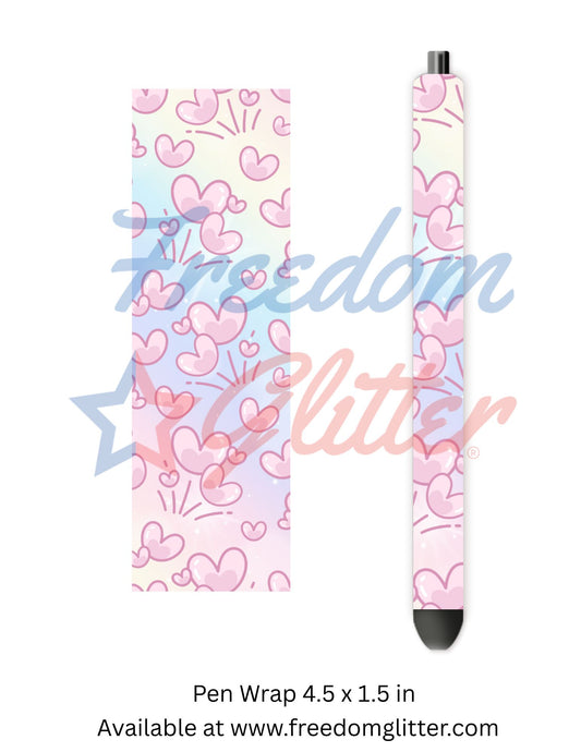 Kawaii Pastel Rainbow Doodle Hearts (Printed Vinyl)