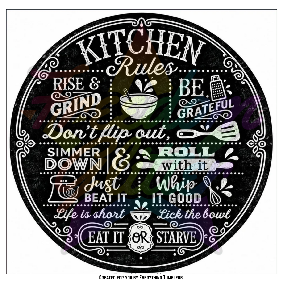 Kitchen Rules Circle (Printed Vinyl)