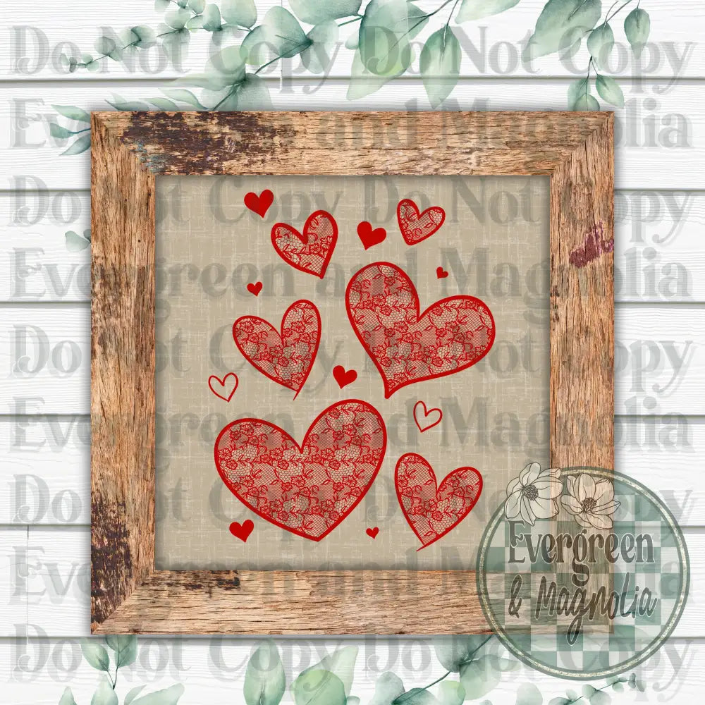 Lace Hearts (Red)