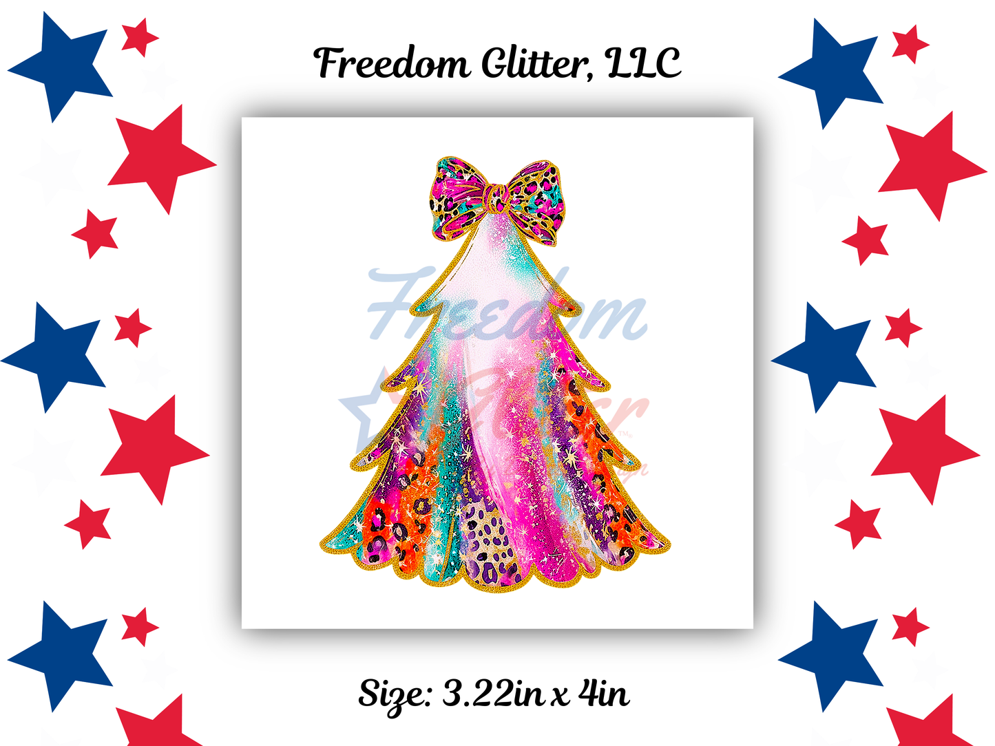 Leopard Print Christmas Tree Decal (UVDTF)