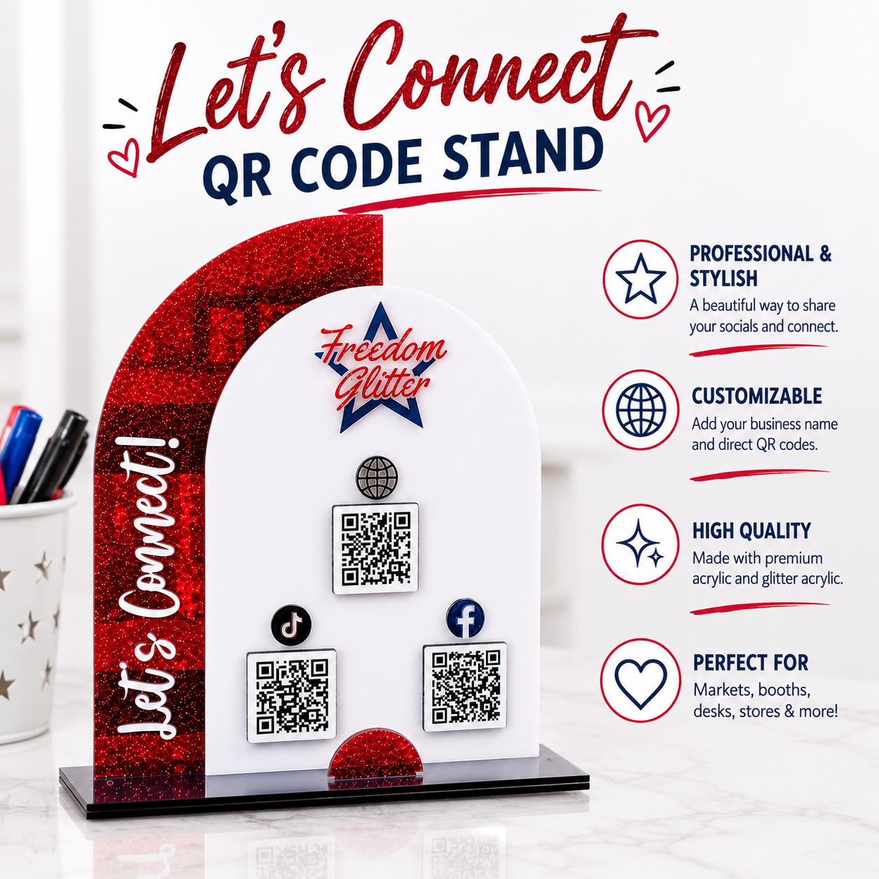 Let’s Connect Custom QR Code Stand