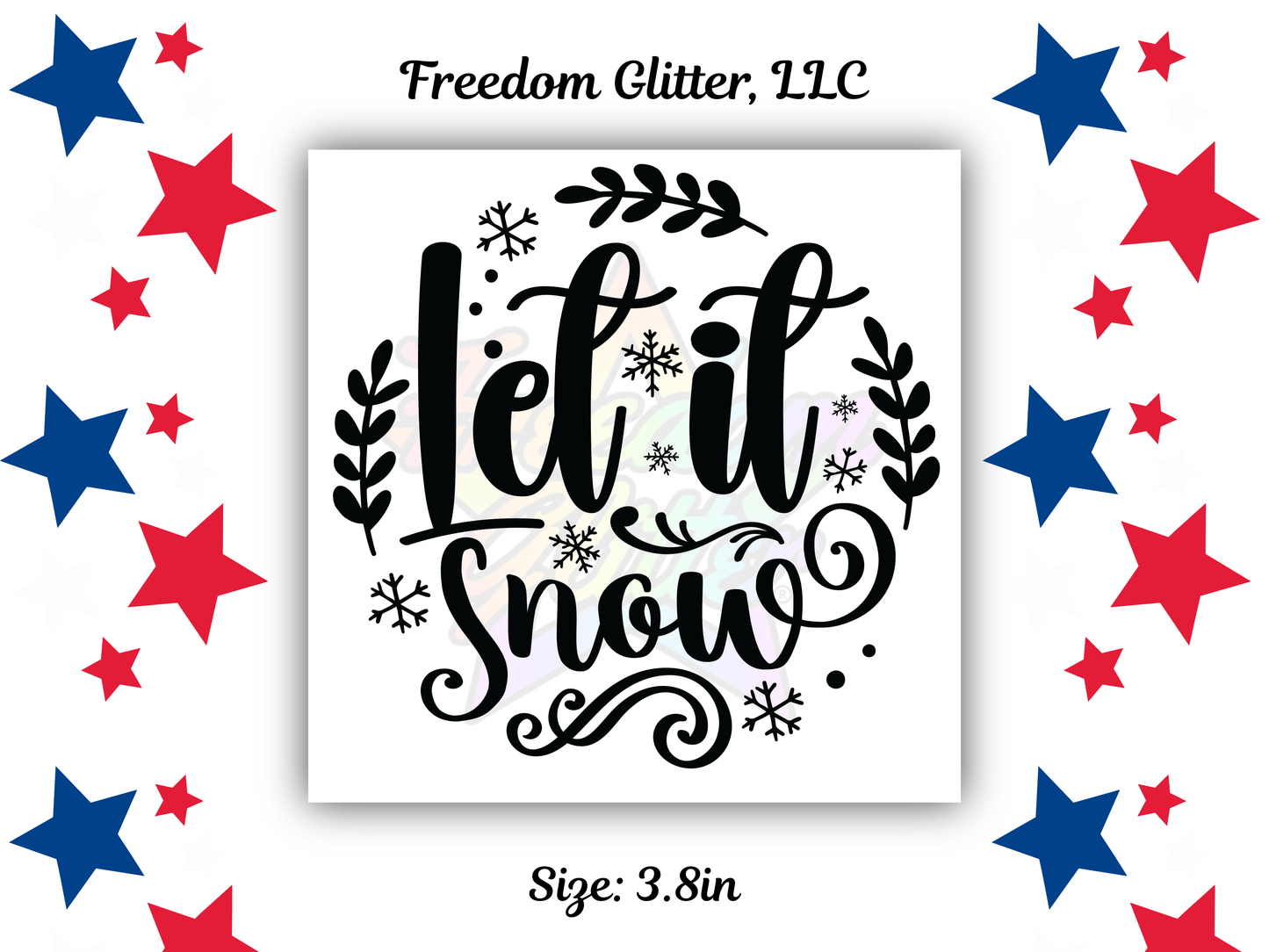 Let it Snow UVDTF Transfer – 3.8" Ornament Design
