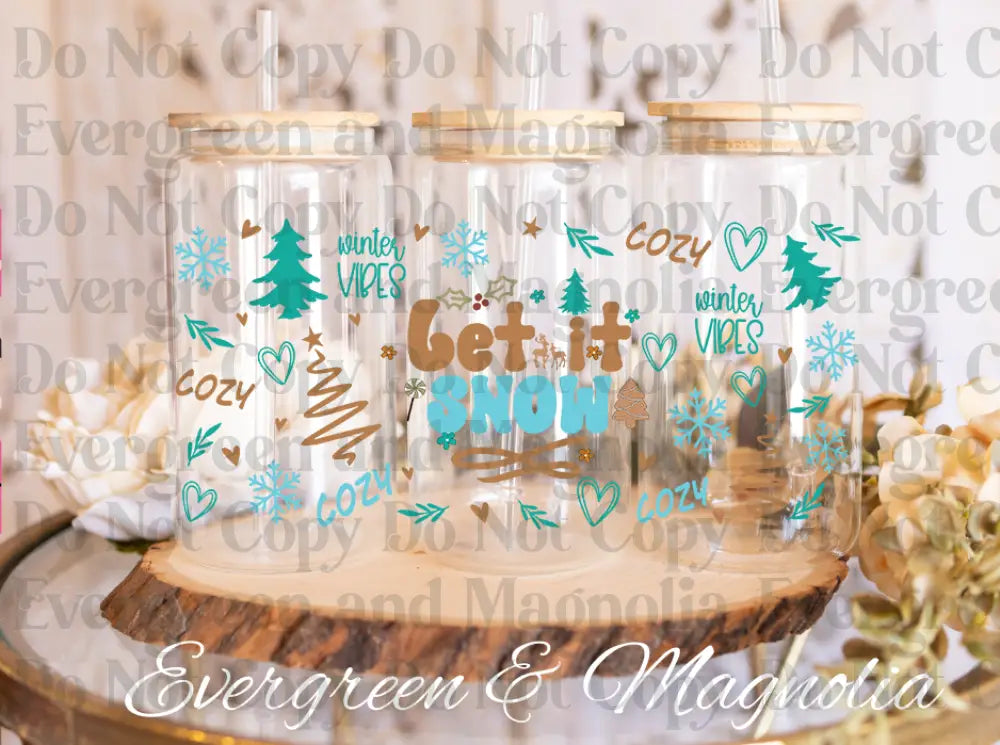 Let it snow teal