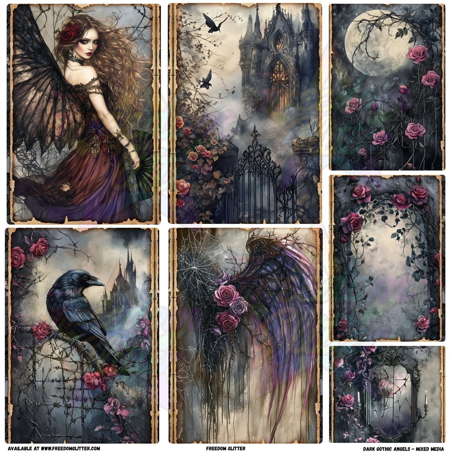 Mixed Image Sheet - Dark Gothic Angels (Printed Vinyl)