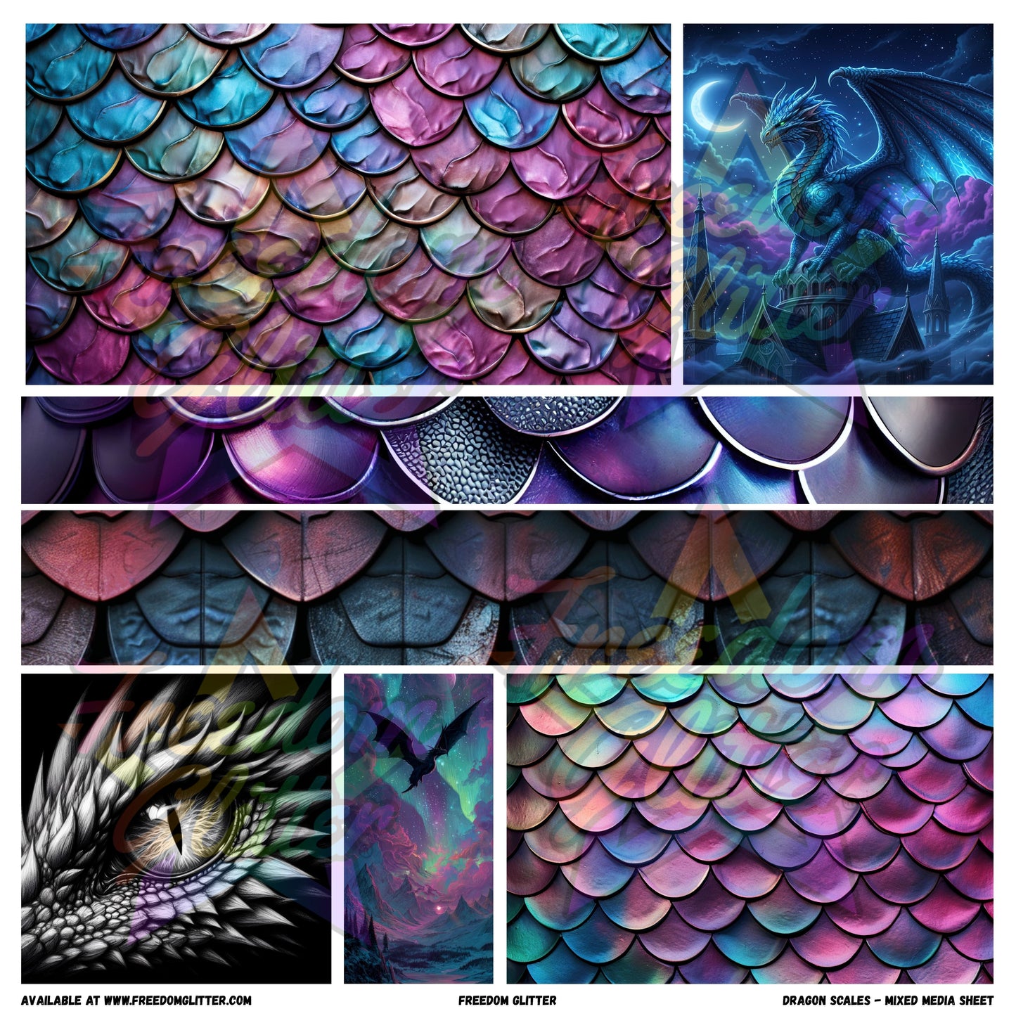 Mixed Image Sheet - Dragon Scales (Printed Vinyl)