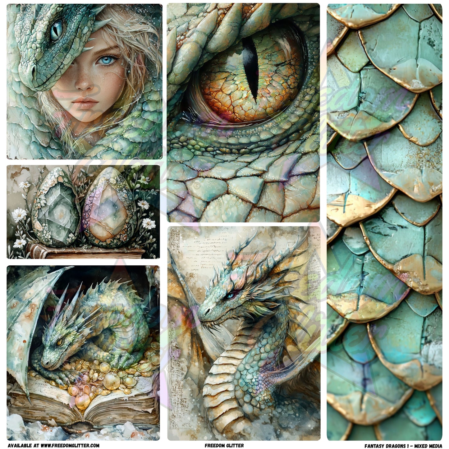Mixed Image Sheet - Fantasy Dragons 1 (Printed Vinyl)