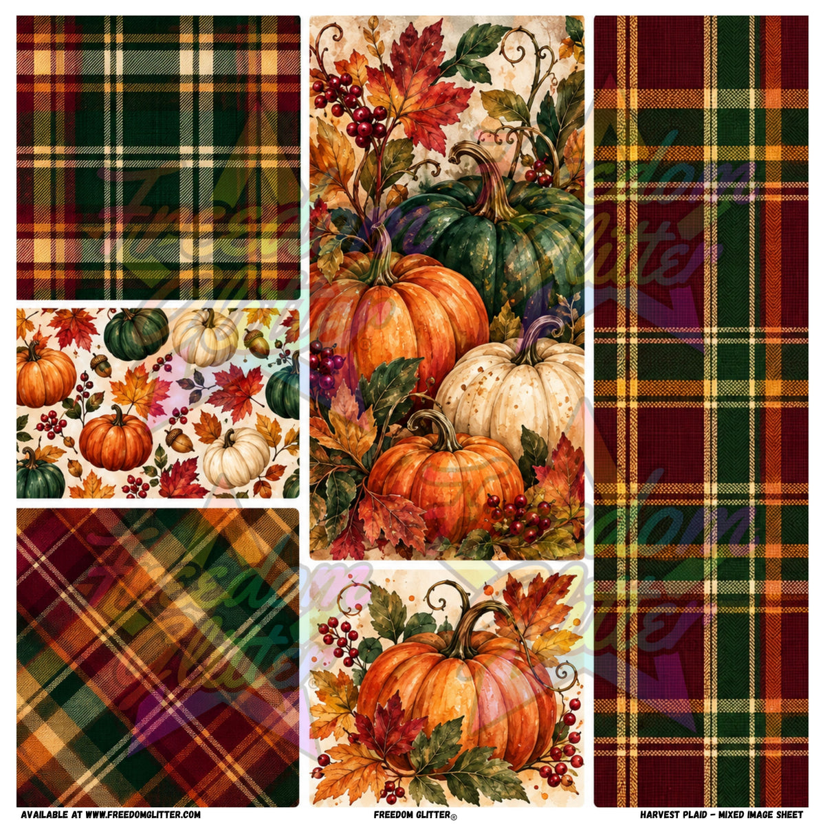 Mixed Image Sheet - Harvest Plaid (Printed Vinyl)