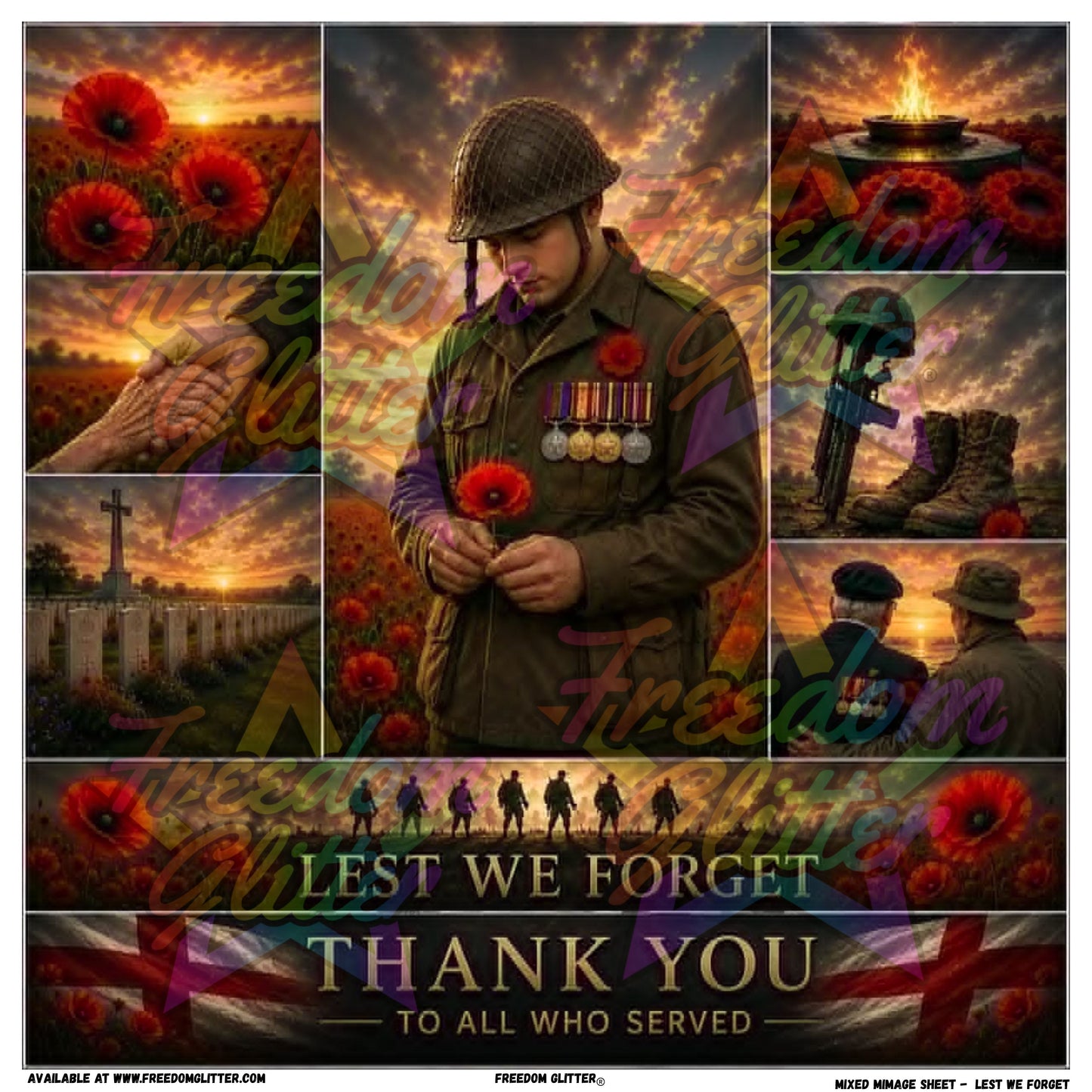 Mixed Image Sheet - Lest We Forget (Printed Vinyl)