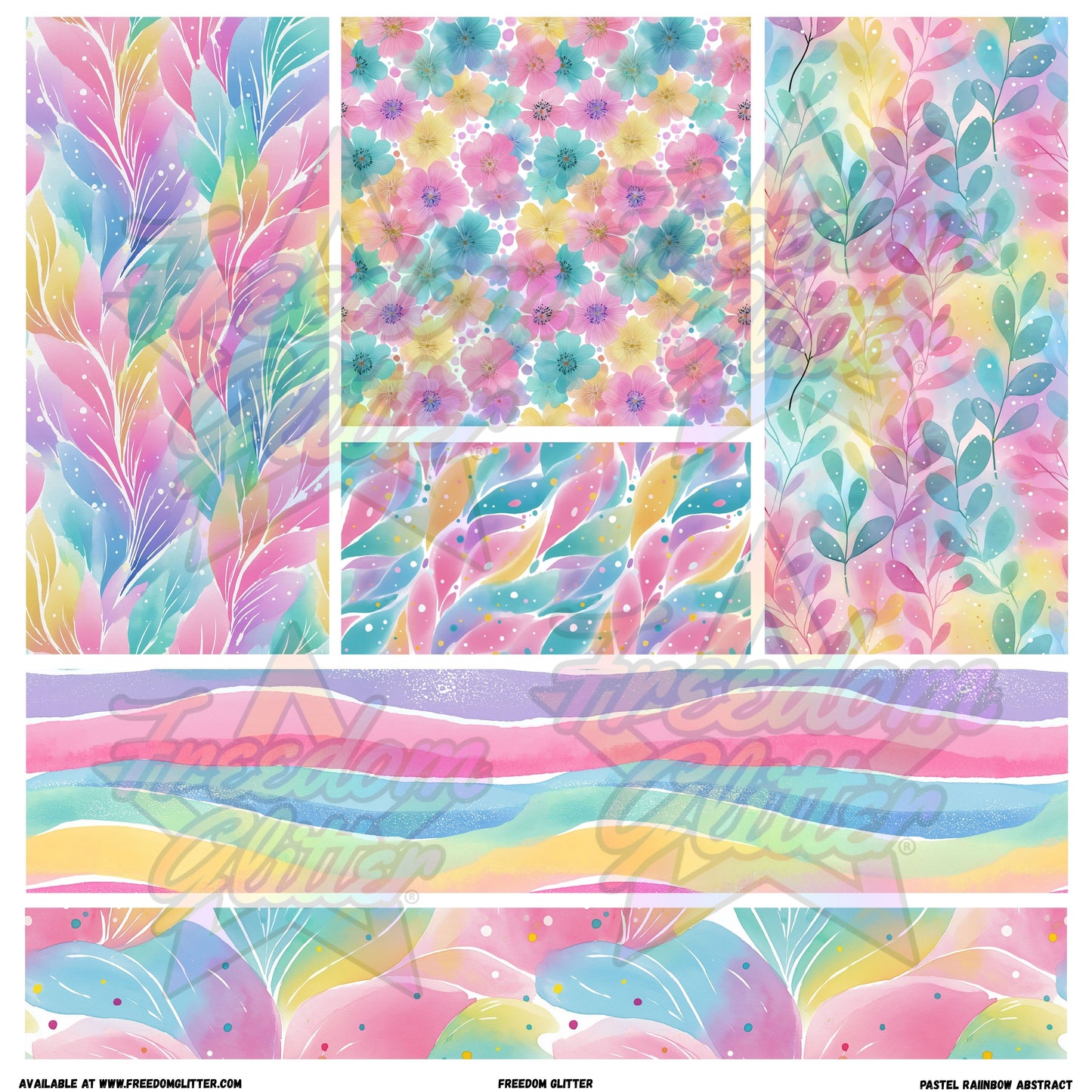 Mixed Image Sheet - Pastel Rainbow Abstract (Printed Vinyl)