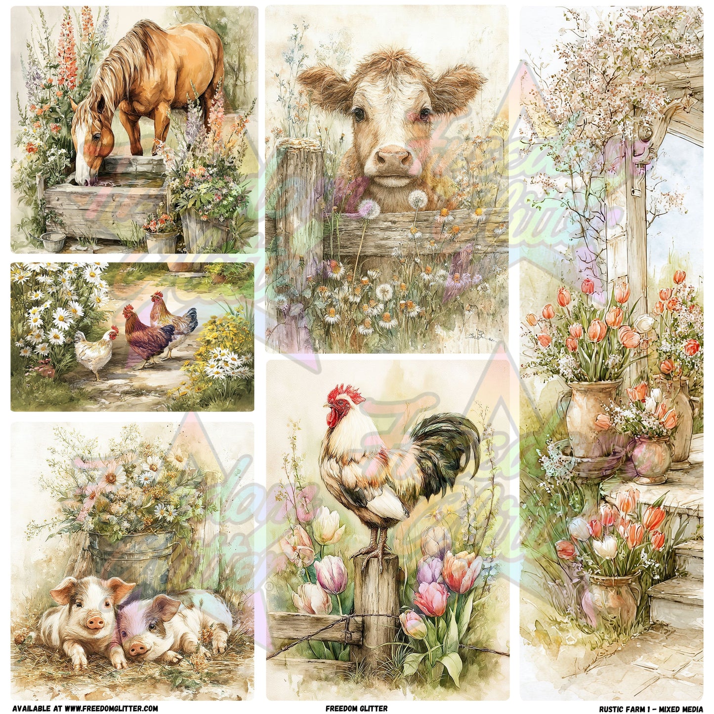 Mixed Image Sheet - Rustic Farm 1 (Printed Vinyl)