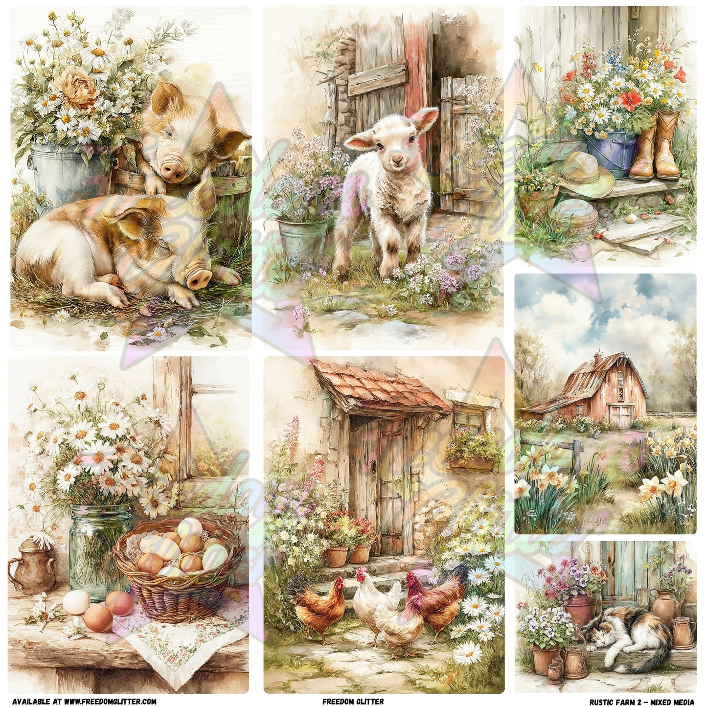 Mixed Image Sheet - Rustic Farm 2 (Printed Vinyl)