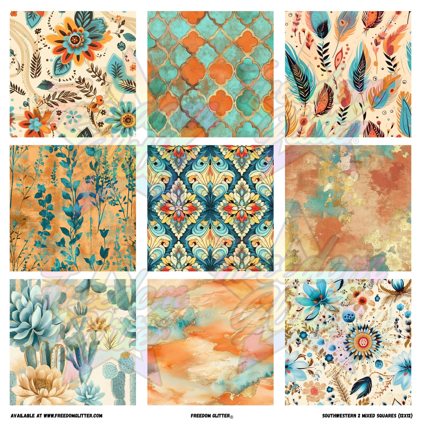 Mixed Squares - Southwestern 2 (Printed Vinyl)