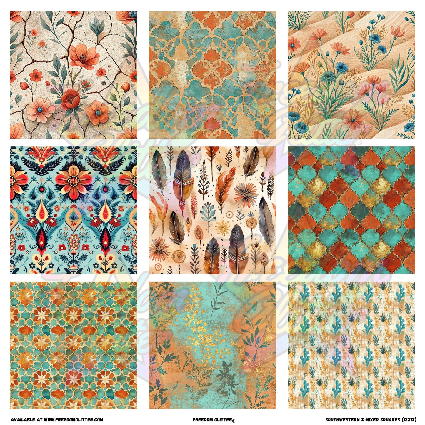 Mixed Squares - Southwestern 3 (Printed Vinyl)