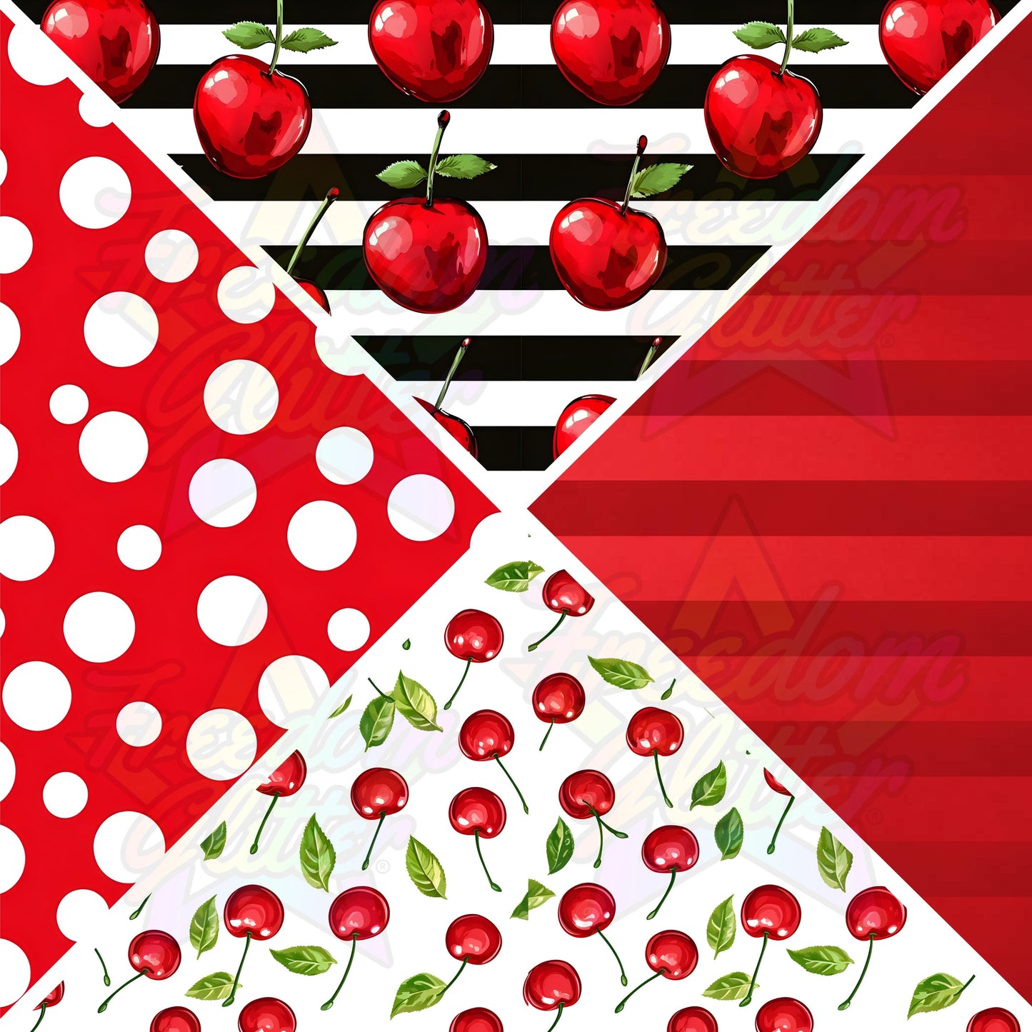 Mixed Triangles - Cherries (Printed Vinyl)