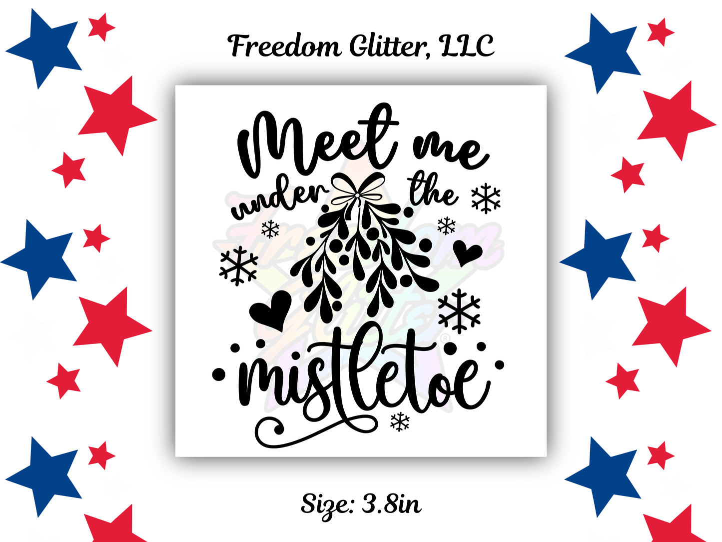 Meet Me Under the Mistletoe UVDTF Transfer – 3.8" Ornament Design