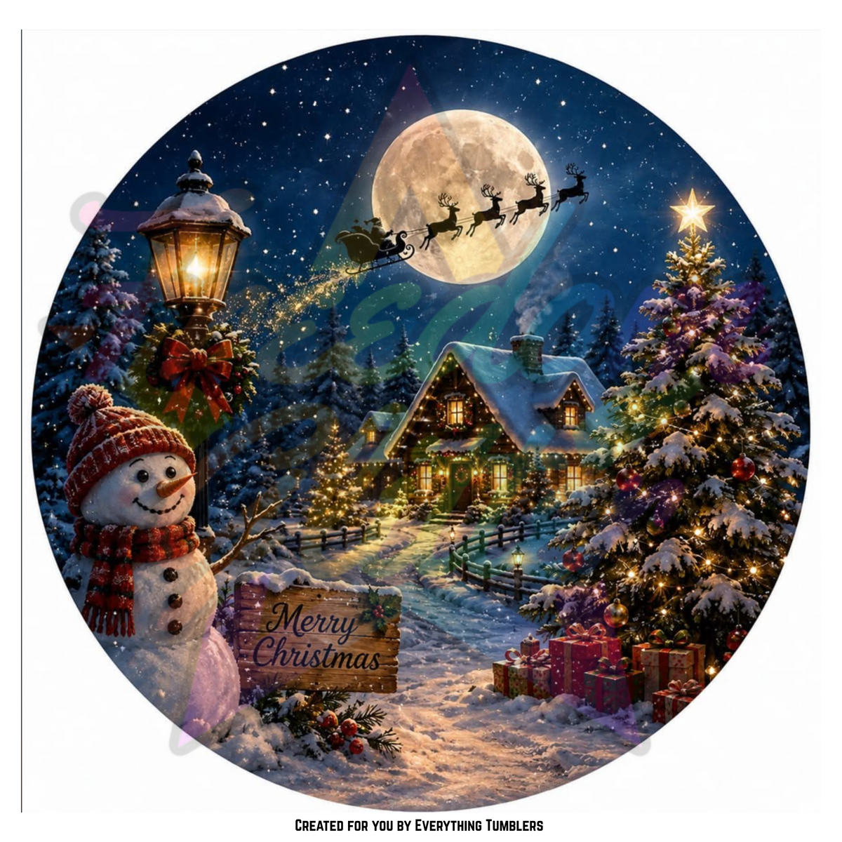 Merry Christmas Circle (Printed Vinyl)