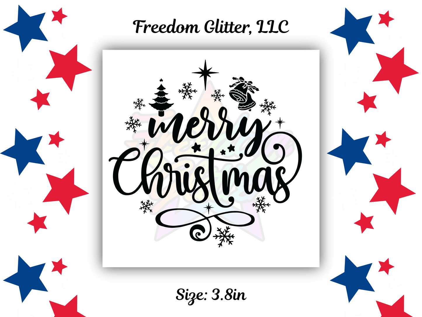Merry Christmas UVDTF Transfer – 3.8" Ornament Design