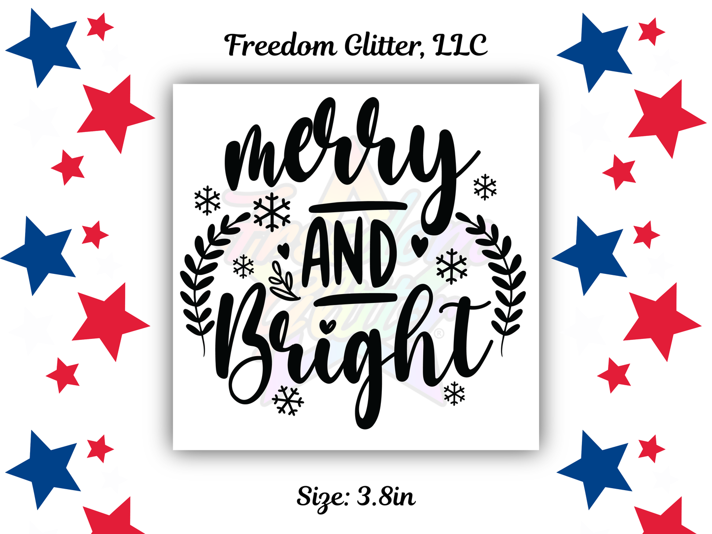 Merry & Bright UVDTF Transfer – 3.8" Ornament Design