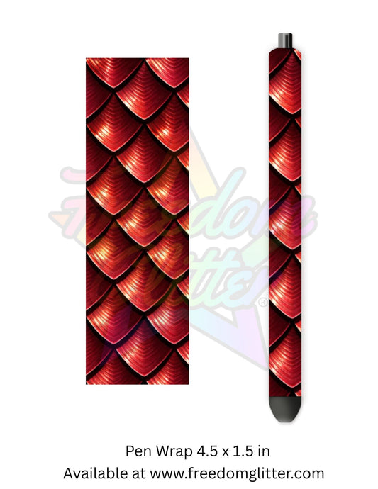 Metallic Dragon Scales - Fiery Red (Printed Vinyl)