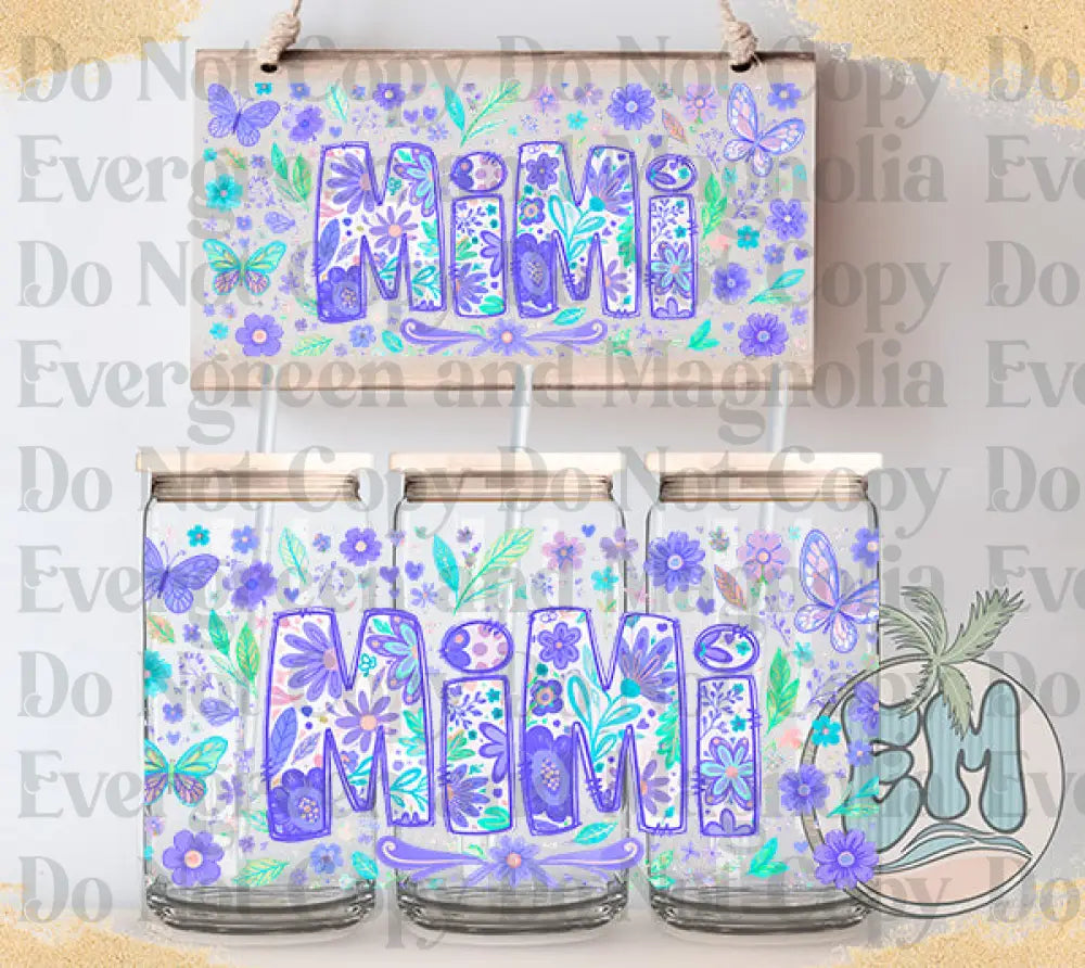 Mimi purple bows and flowers butterfly