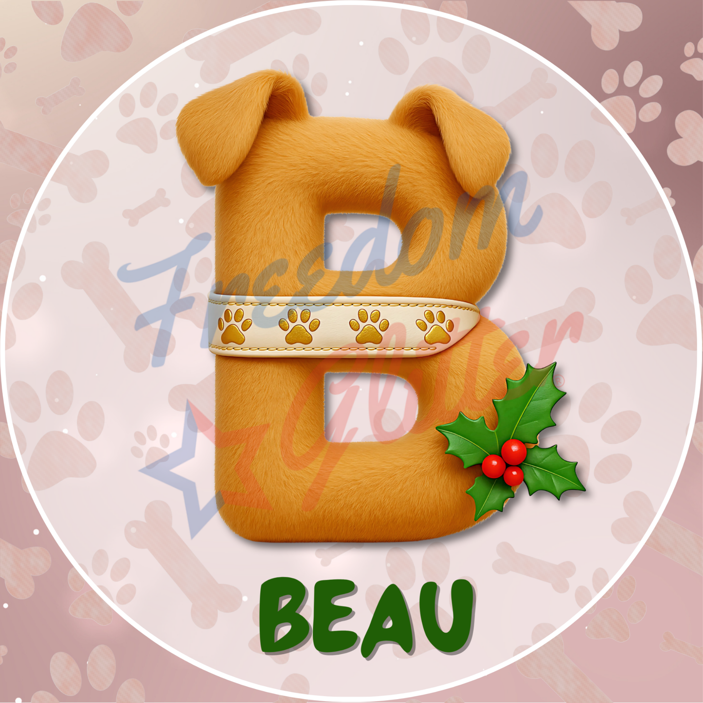 Customized Christmas Pet Gift Tags - Cute Dog Ears