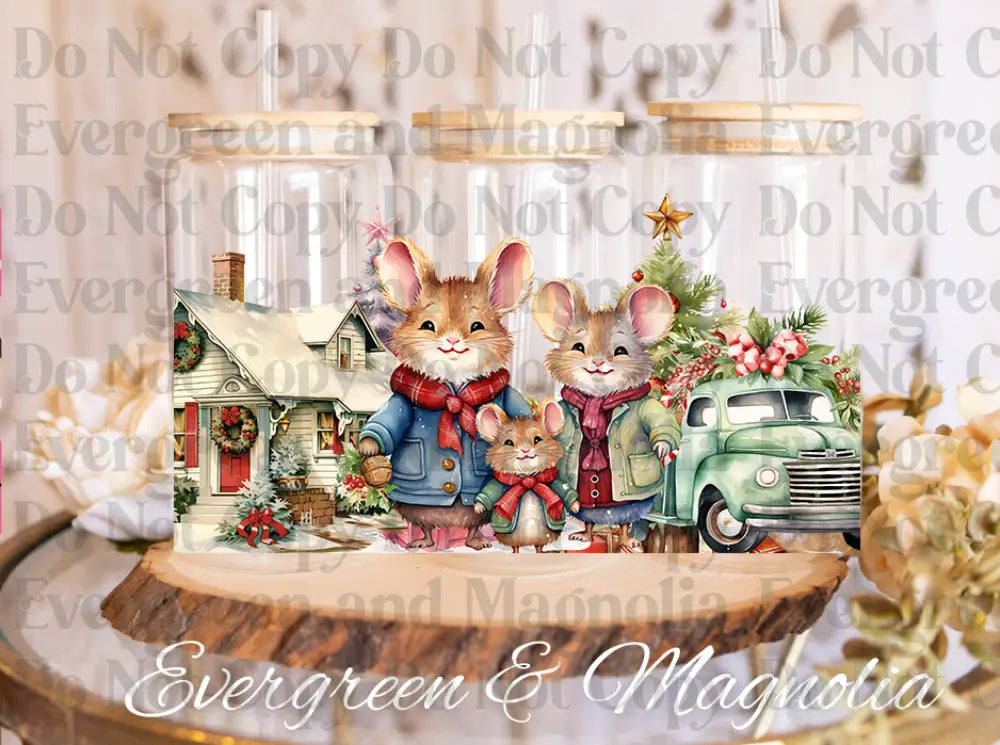 Mouse Christmas Family Animals