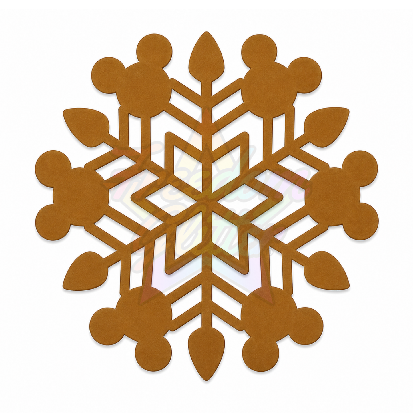 Mouse Head Snowflake 3 Acrylic Ornament Blank – 4"