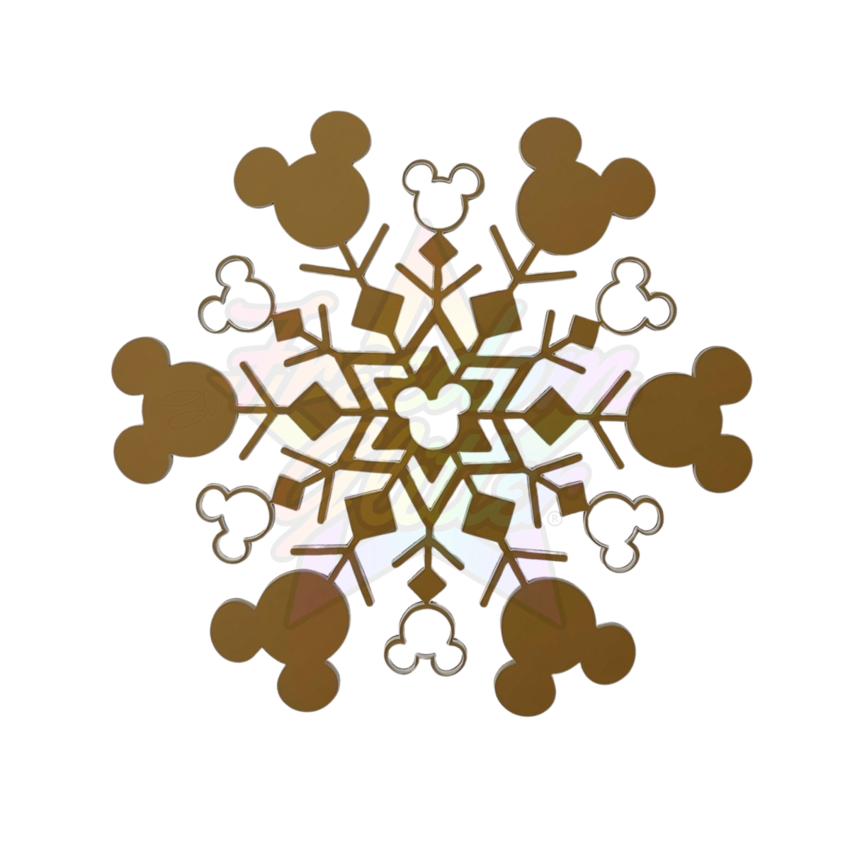 Mouse Head Snowflake 5 Acrylic Ornament Blank – 4"