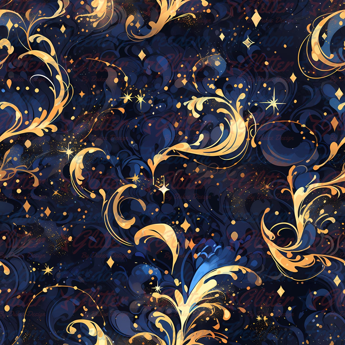 Navy & Gold Abstract 2 (Printed VInyl)