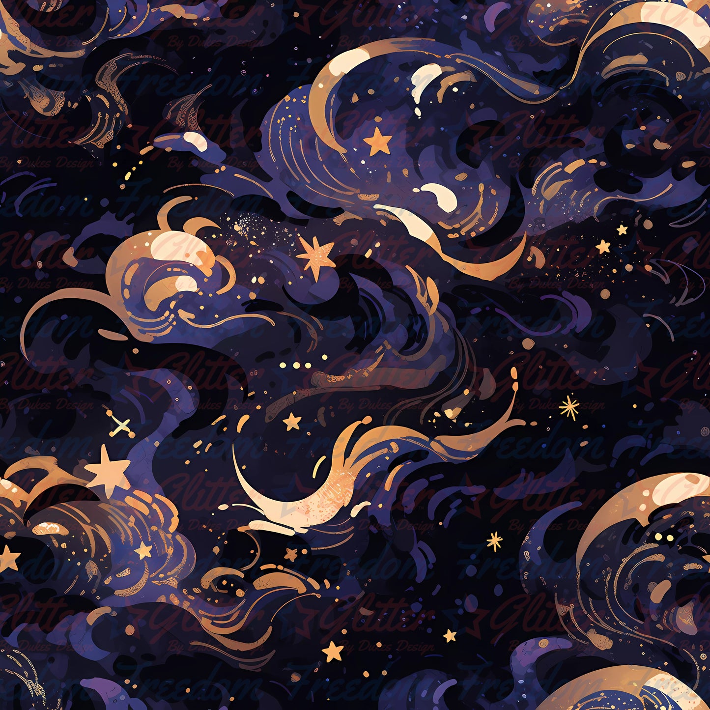 Navy & Gold Abstract 6 (Printed Vinyl)