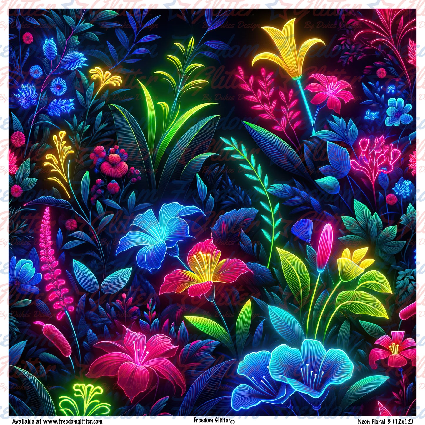 Neon Floral 3 (Printed Vinyl)