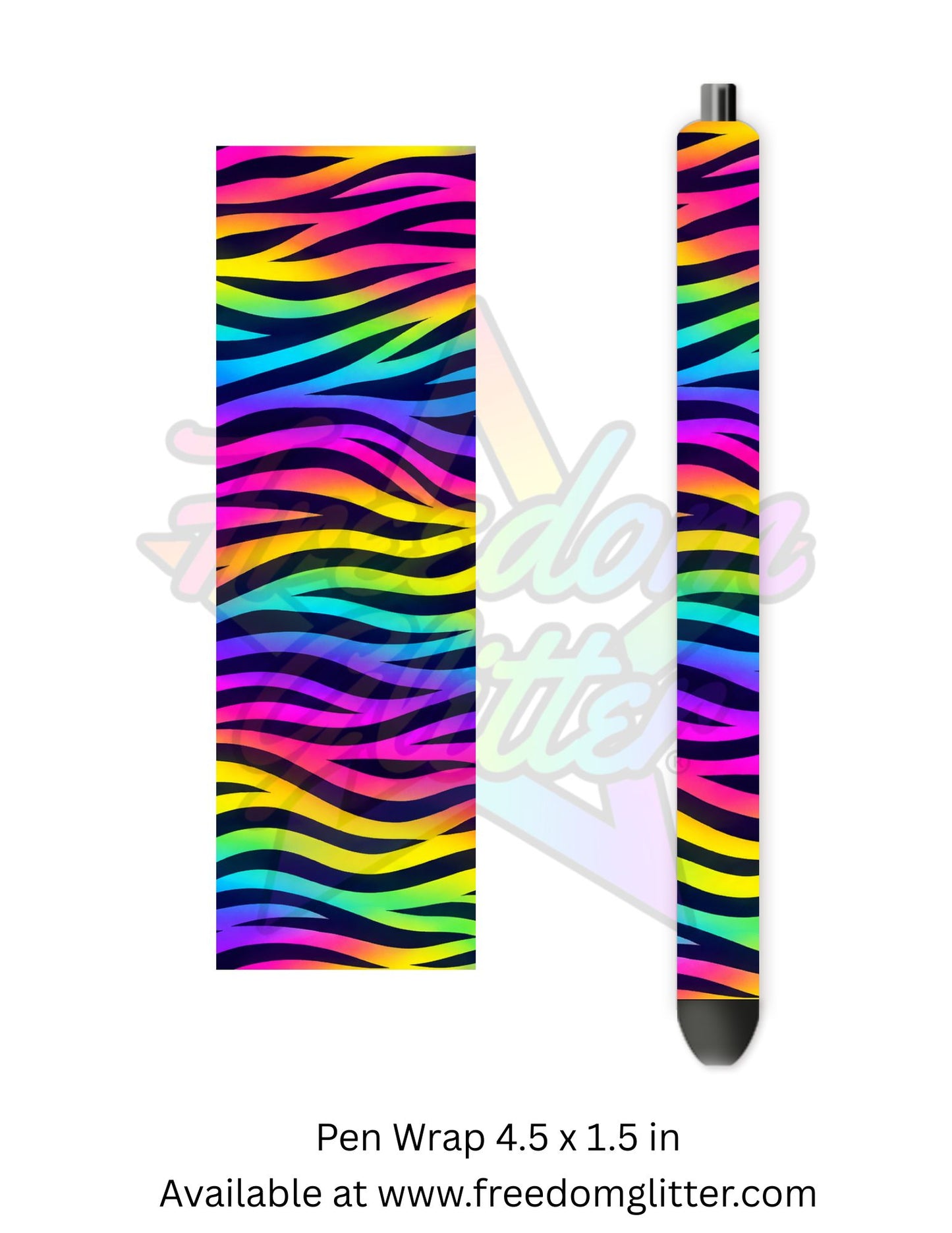 Neon Rainbow Ombre Zebra (Printed Vinyl)