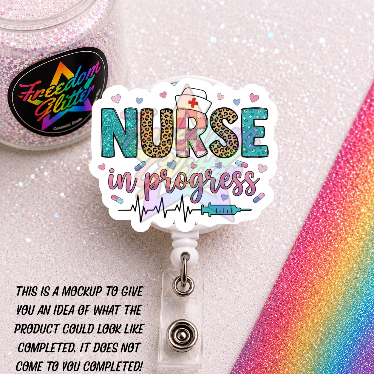 Nurse - Nurse in Progress 2" Badge Reel Acrylic Blank