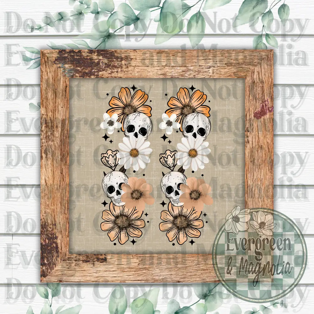 Orange Floral Skellie 3
