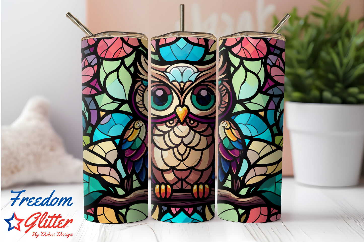 Stained Glass Owl 3 (Printed Vinyl)