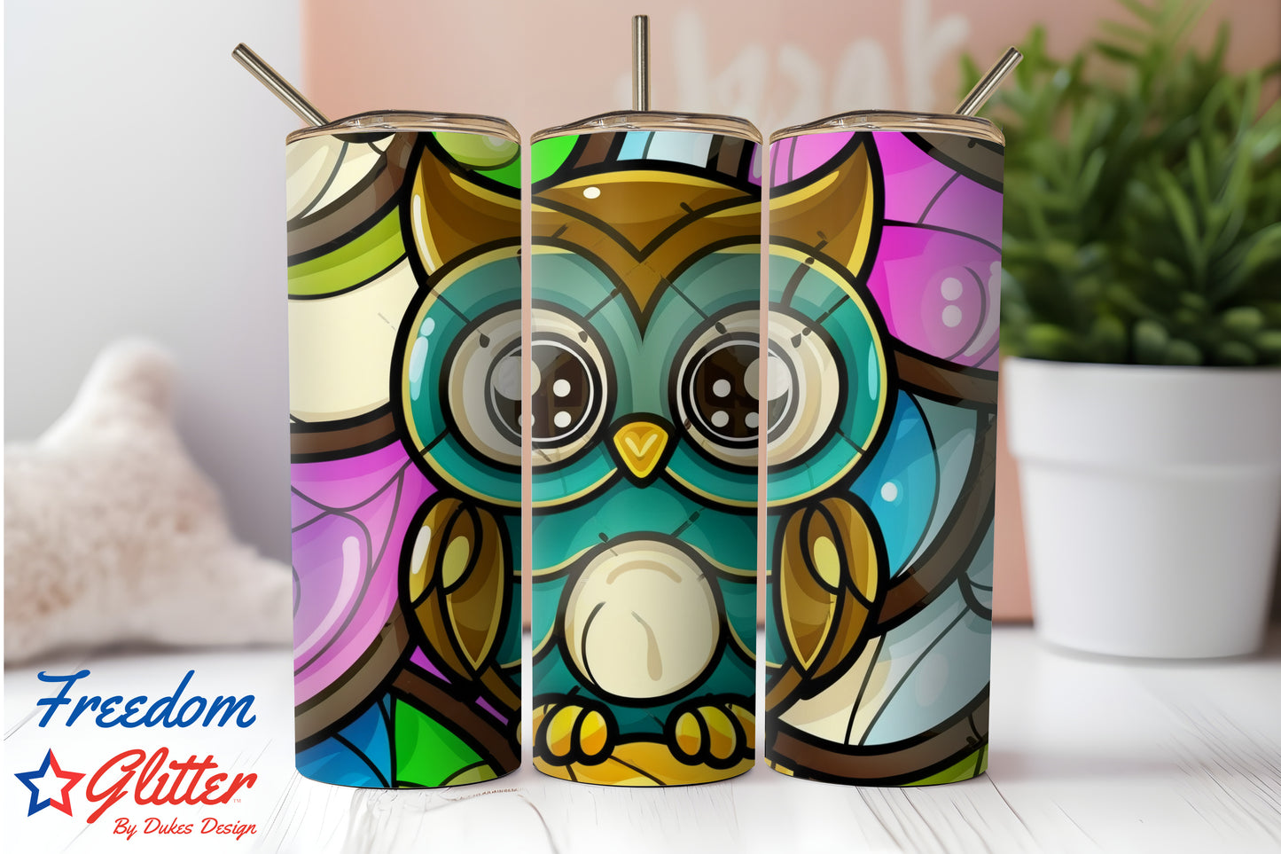 Stained Glass Owl 4 (Printed Vinyl)