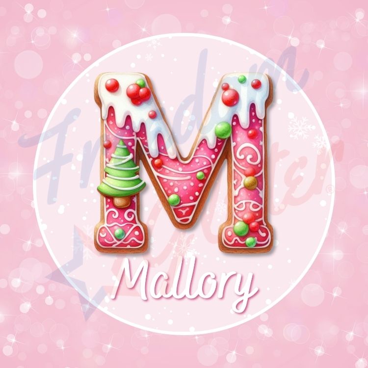Customized Christmas Gift Tags - Pink & Green Gingerbread