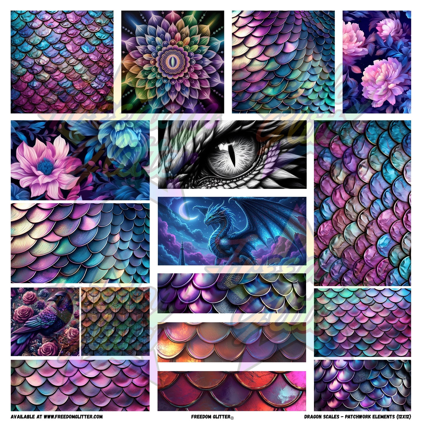Patchwork Elements - Dragon Scales (Printed Vinyl)