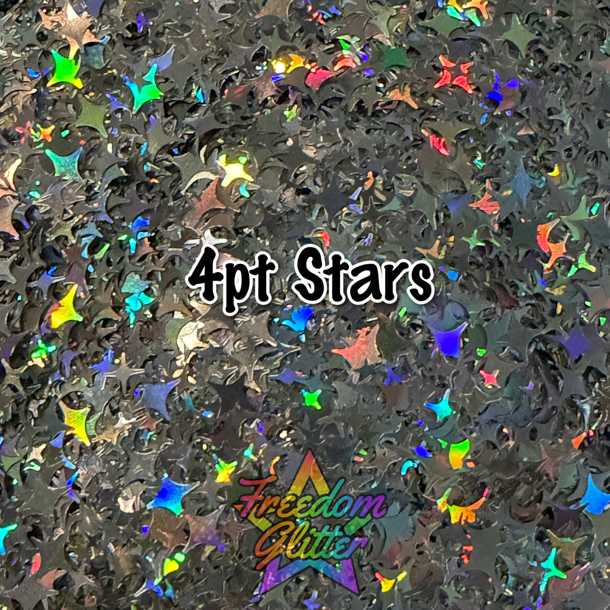 4pt Stars - Silver (Shape Glitter)