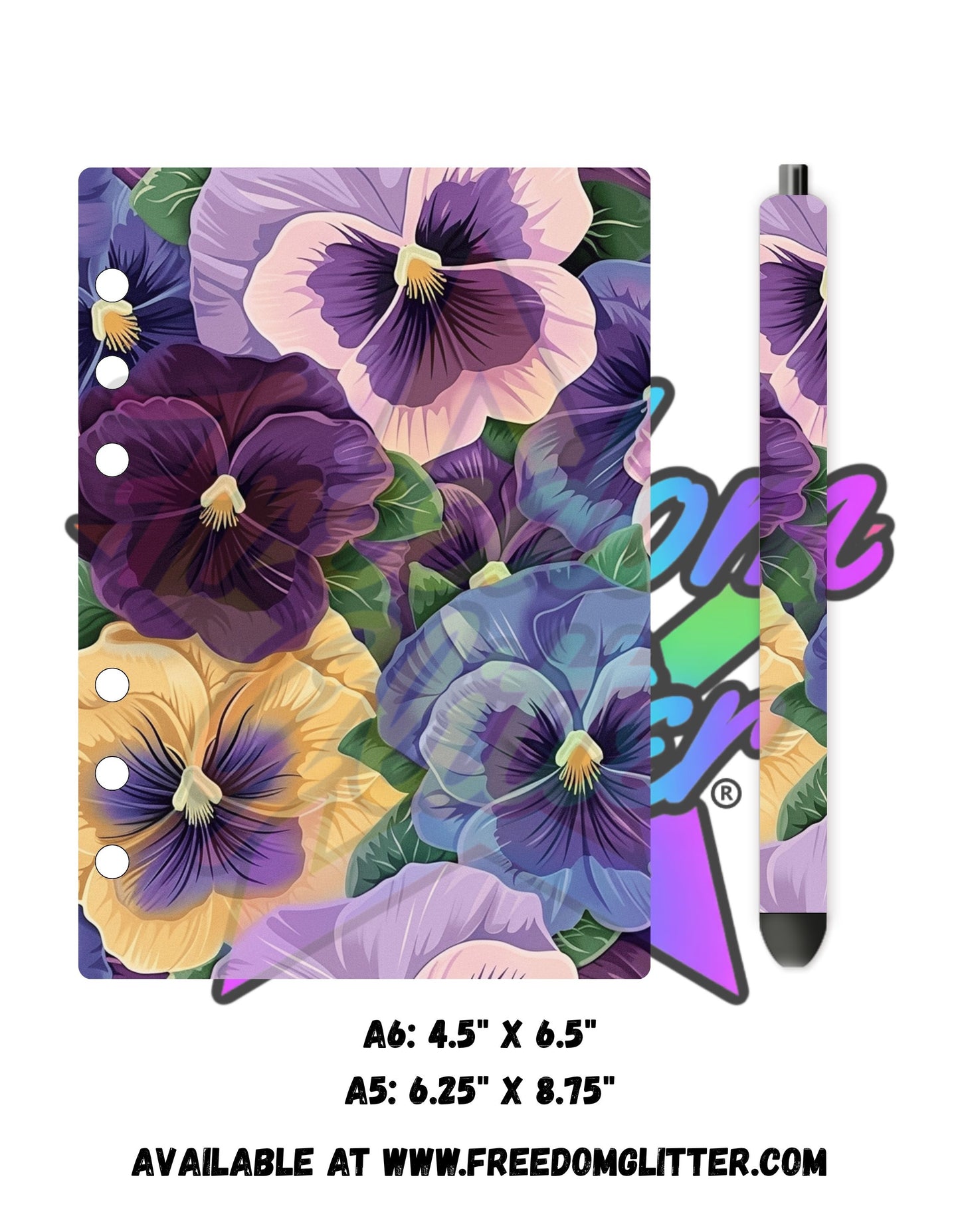 Pansies Acrylic Notebook Cover