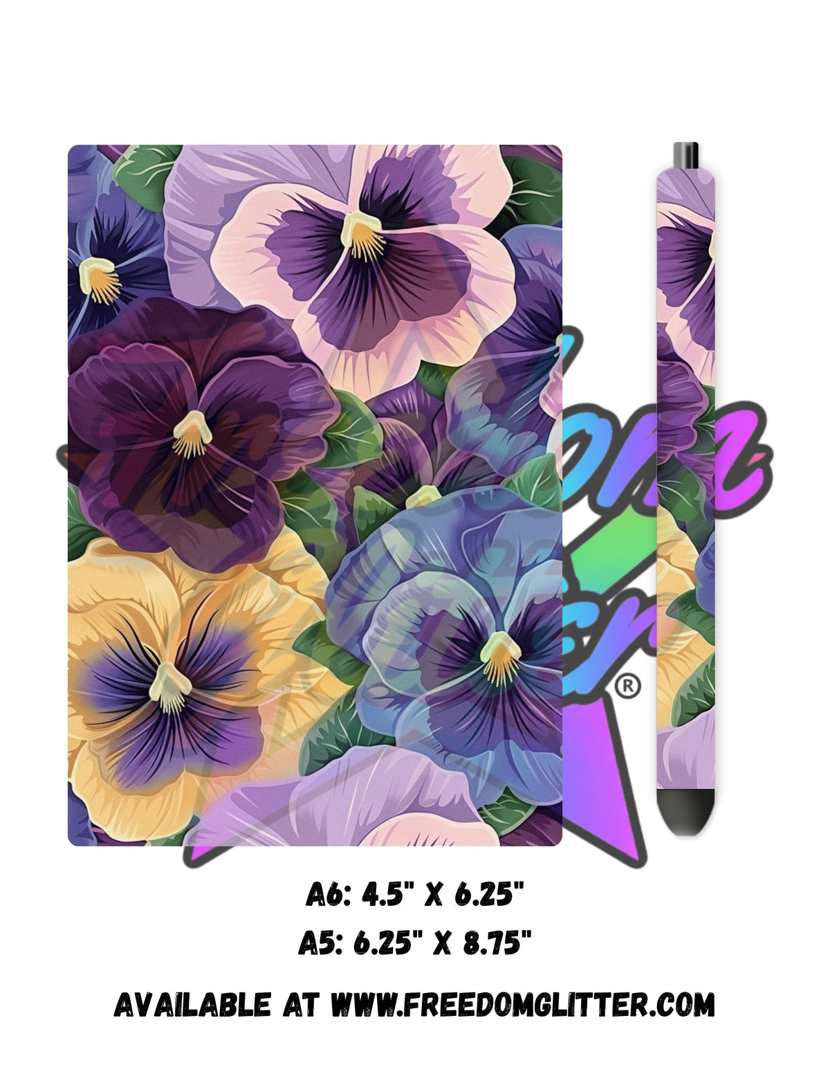 Pansies Acrylic Notebook Cover