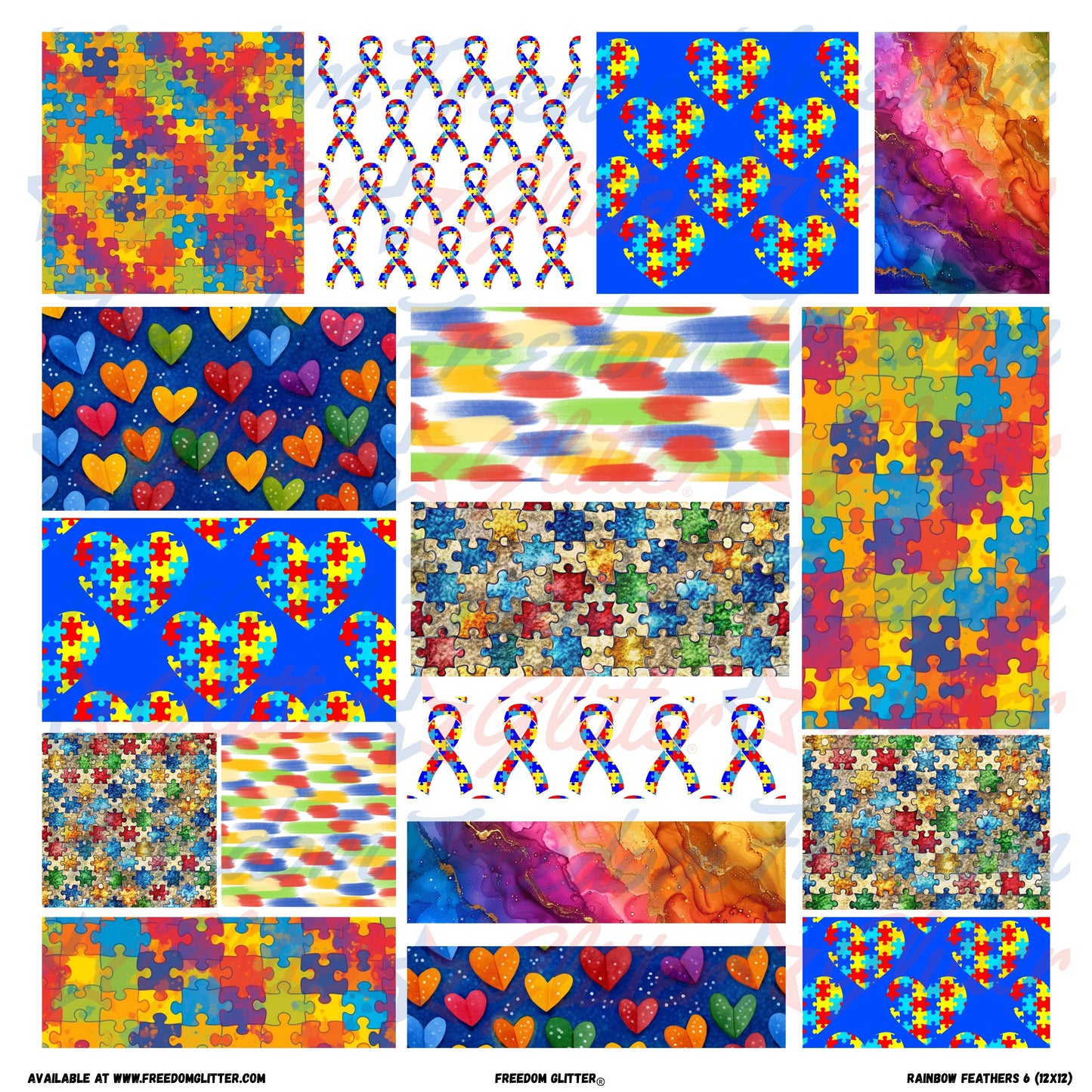 Patchwork Elements - Autism Acceptance 1 (Printed Vinyl)
