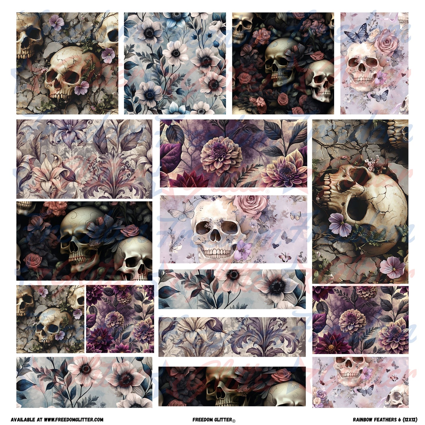Patchwork Elements - Gothic Skulls 1 (Printed Vinyl)